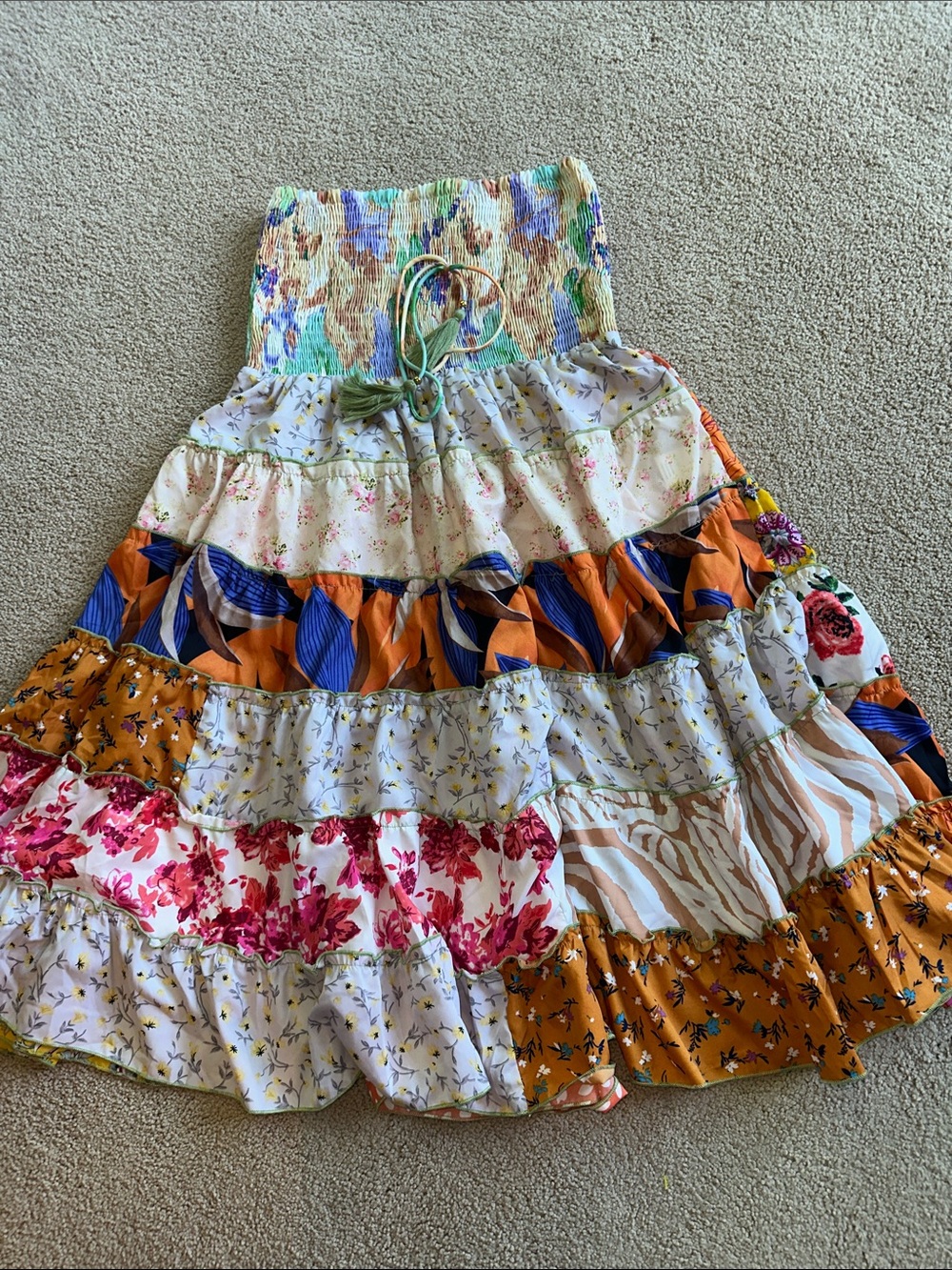 Bohera smocked top boho  dress - Picture 3 of 6